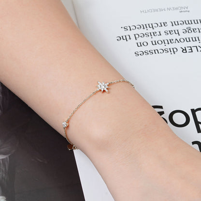 Elegant Eight-Pointed Star Moissanite Bracelet