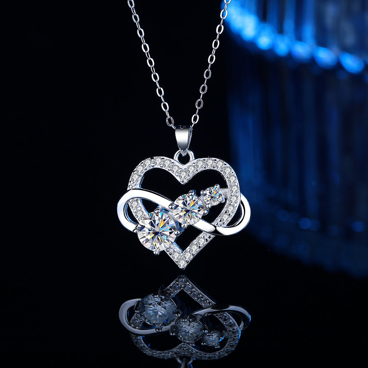 Infinity & Heart Necklace Sterling Silver Necklace