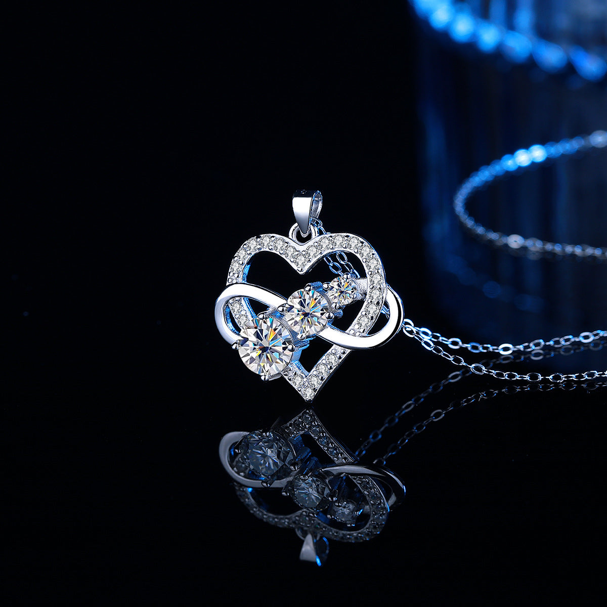 Infinity & Heart Necklace Sterling Silver Necklace