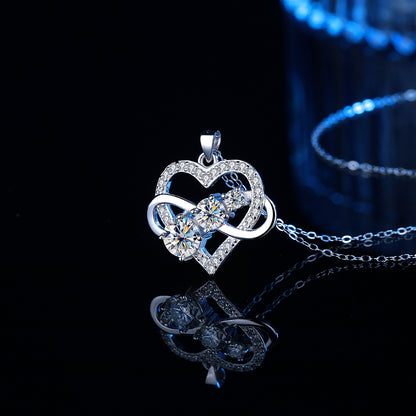 Infinity & Heart Necklace Sterling Silver Necklace