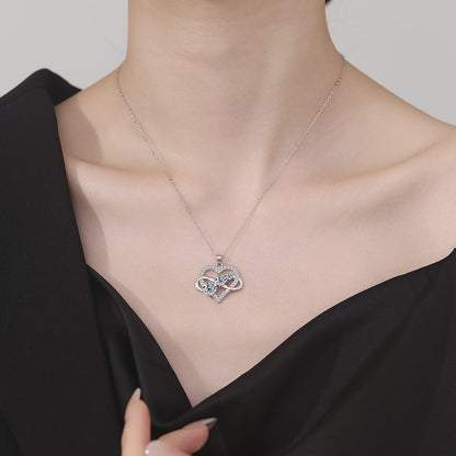 Infinity & Heart Necklace Sterling Silver Necklace