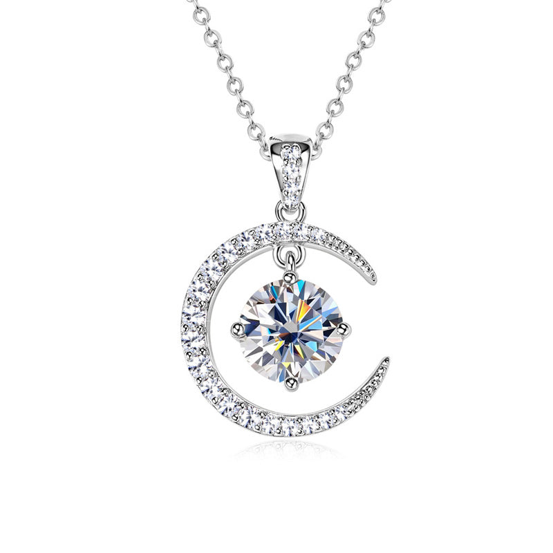 Celestial Sun & Moon Twisted Fate Moissanite Necklace
