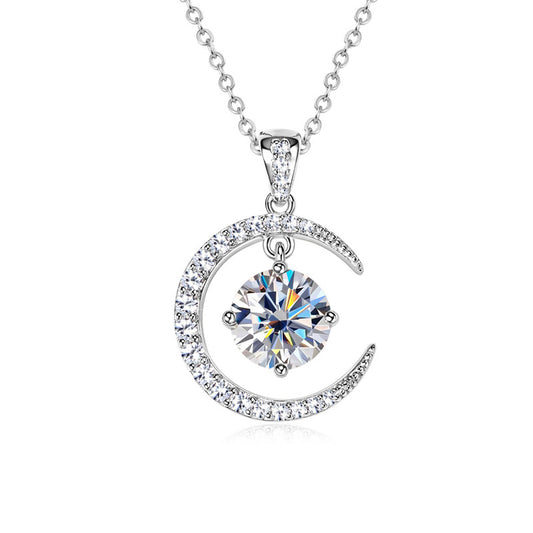 Celestial Sun & Moon Twisted Fate Moissanite Necklace