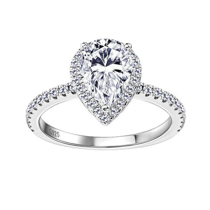 AMOUVA S925 Luxury Pear Moissanite Ring