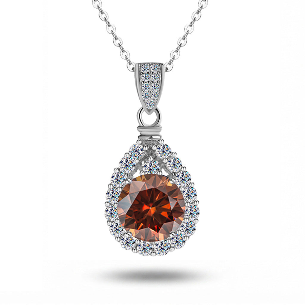 Colored Mermaid Tears Teardrop Halo Necklace