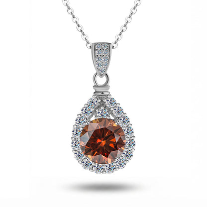 Colored Mermaid Tears Teardrop Halo Necklace