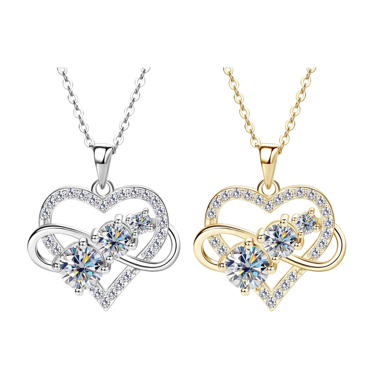 Infinity & Heart Necklace Sterling Silver Necklace