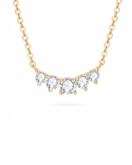 Artisan Smile Moissanite Necklace - S925 Sterling Silver Dainty Collarbone Chain Niche Design for Women