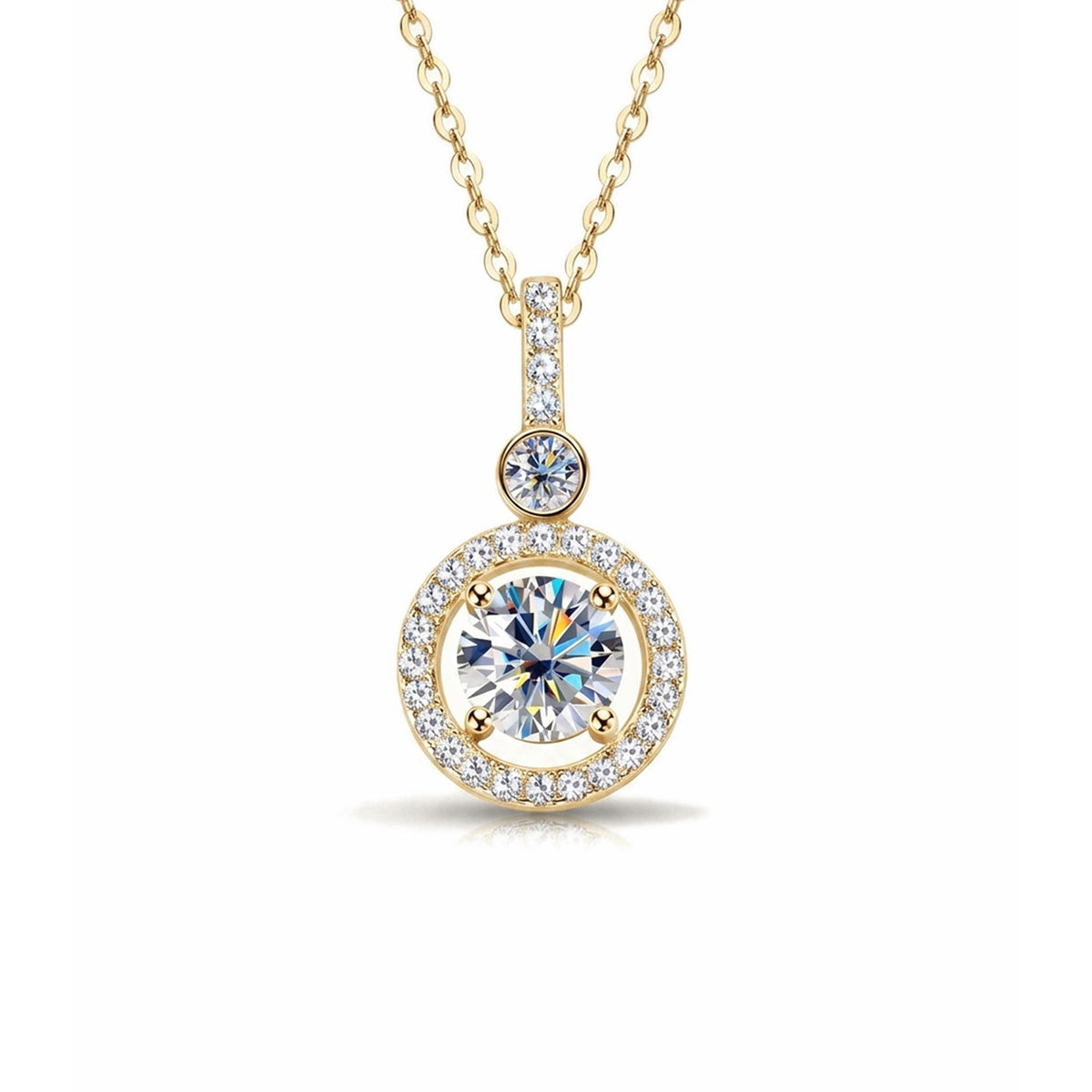 Round  Moissanite Pendant Necklace