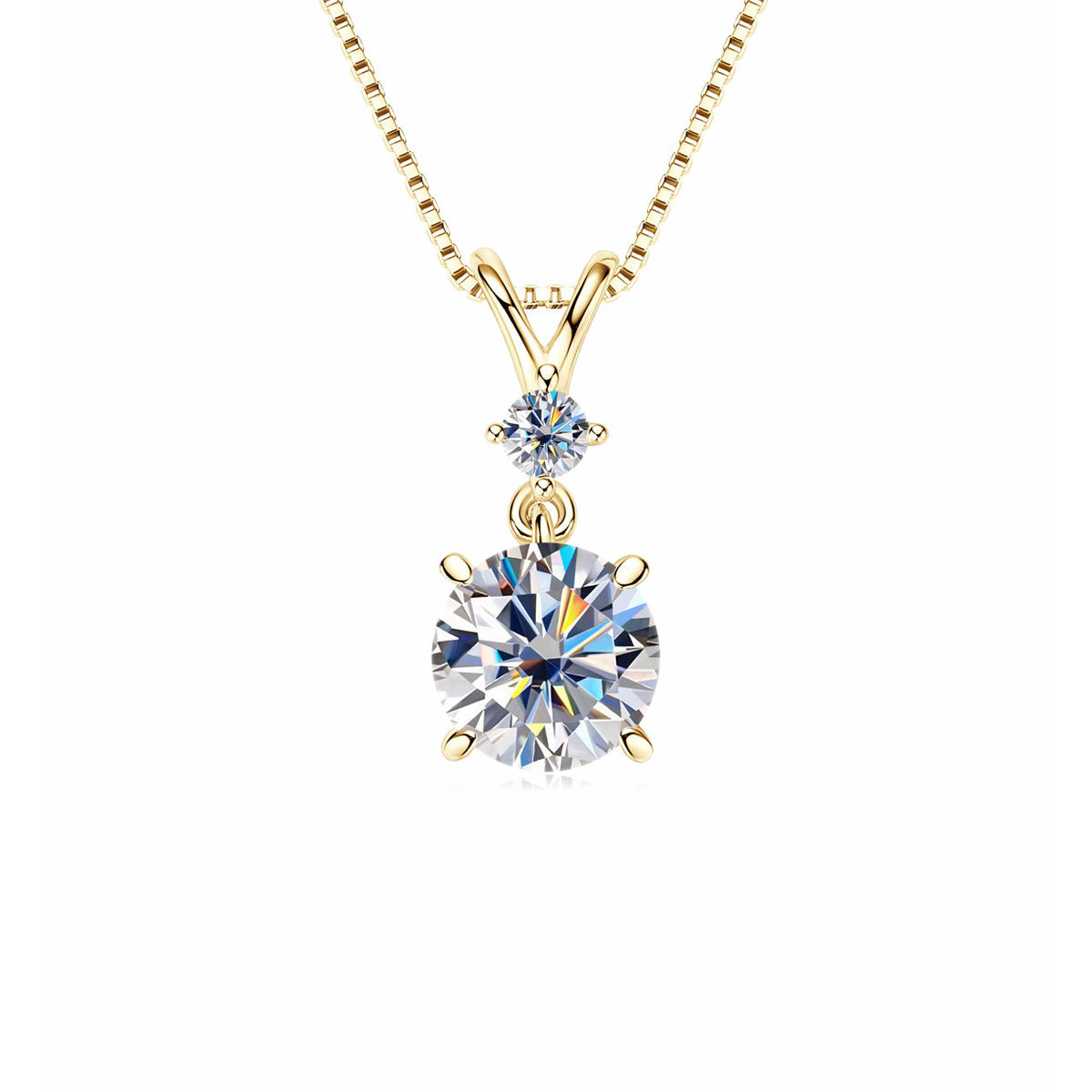925 Sterling Silver Moissanite Pendant Necklace Dainty Sparkly Diamond-Cut Moissanite Jewelry Anniversary Gift  for Women