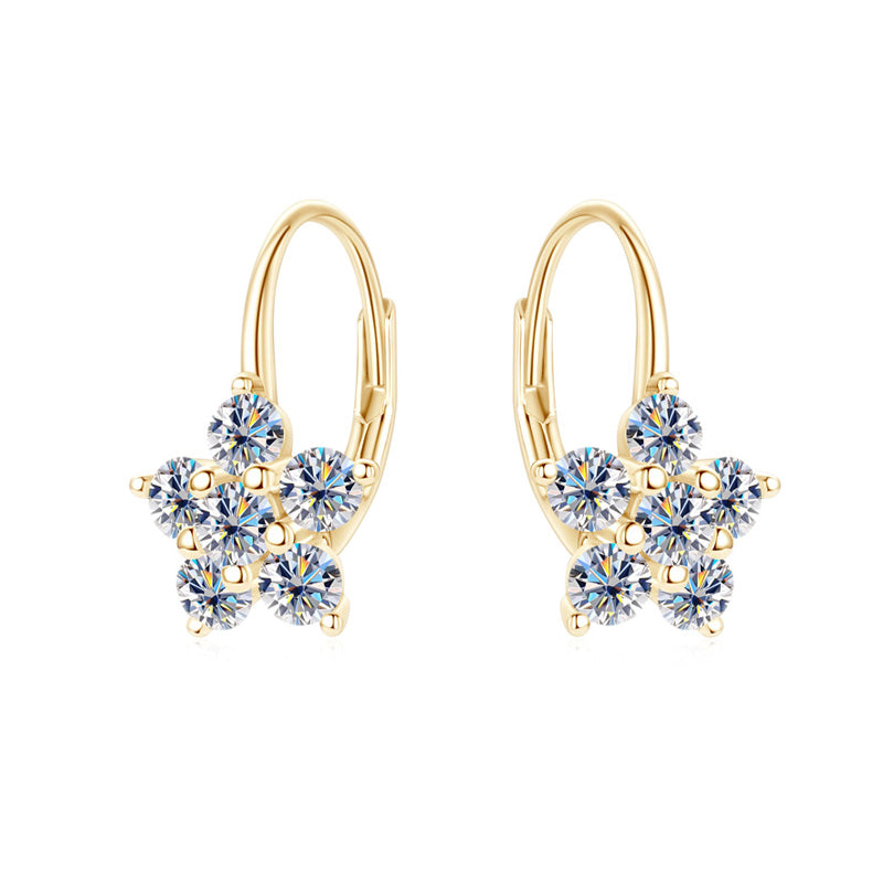 Sparkling Snow Leverback Silver Earrings