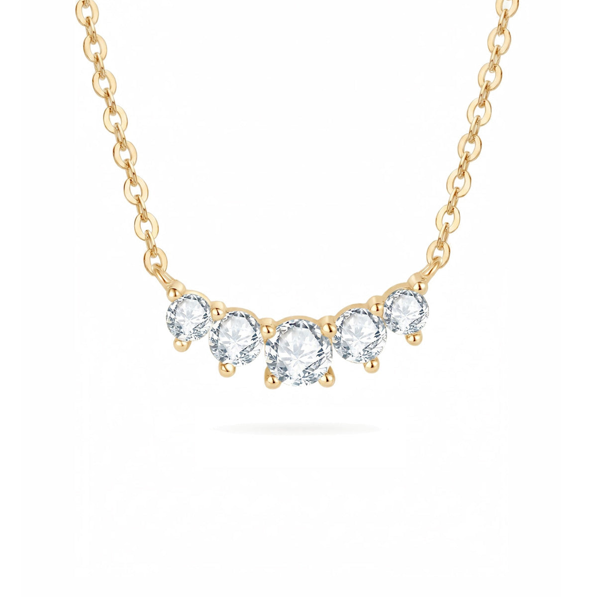 Artisan Smile Moissanite Necklace - S925 Sterling Silver Dainty Collarbone Chain Niche Design for Women