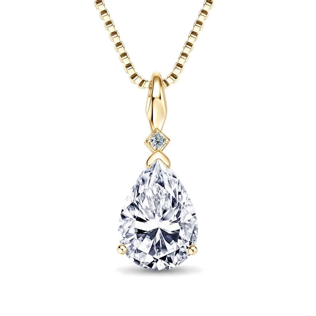 Dazzling Pear Moissanite Solitaire Necklace
