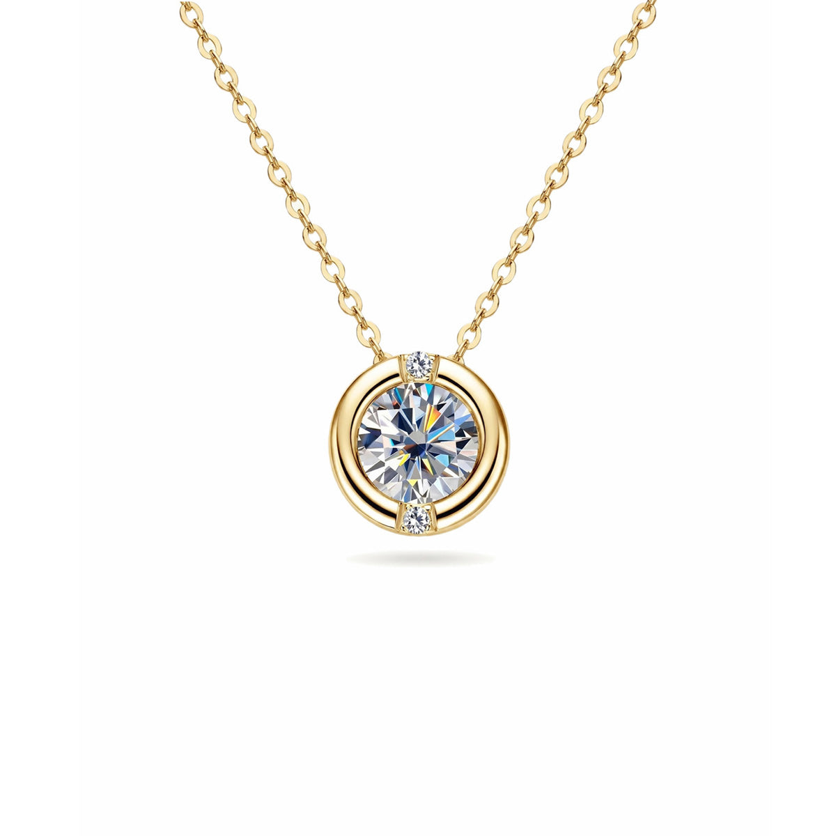 French Bubble Moissanite Necklace - S925 Sterling Silver Sparkling Solitaire Pendant