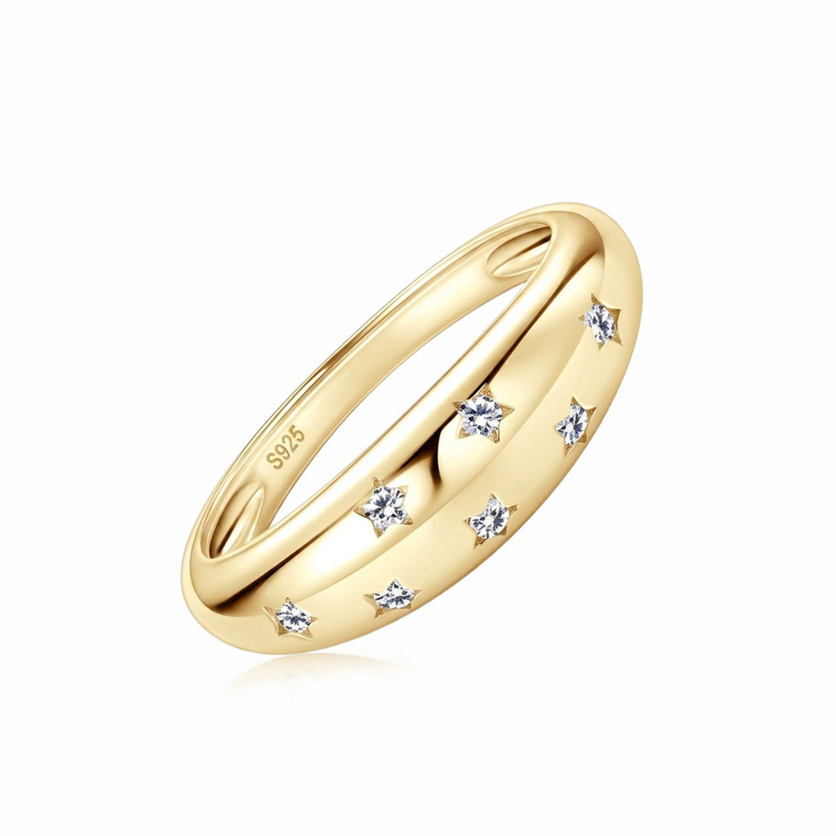 Celestial Starry Moissanite Ring - S925 Sterling Silver Gold Plated Niche Design Index Finger Band for Women