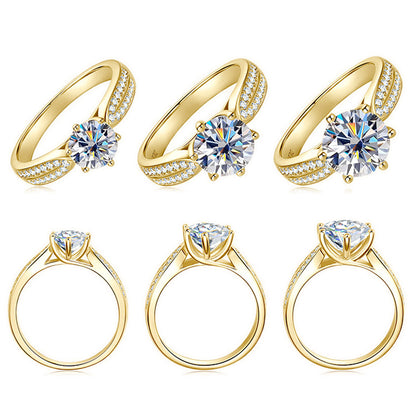 Golden Radiance Solitaire Ring