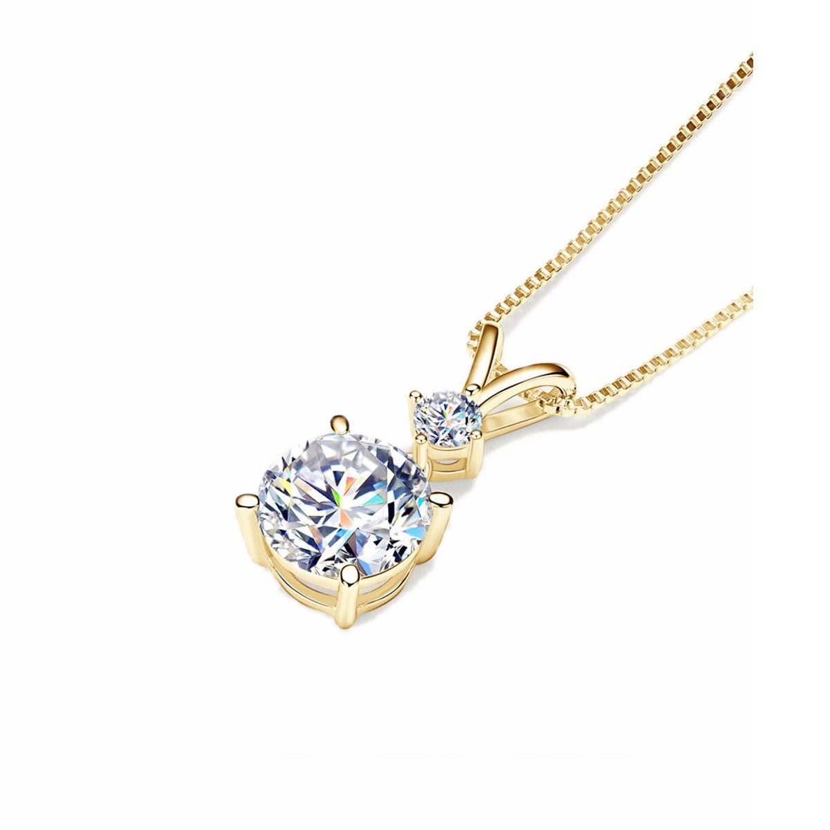 925 Sterling Silver Moissanite Pendant Necklace Dainty Sparkly Diamond-Cut Moissanite Jewelry Anniversary Gift  for Women
