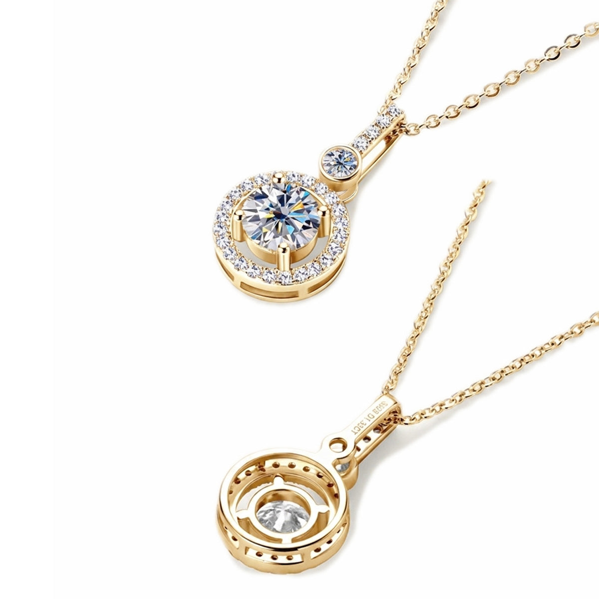 Round  Moissanite Pendant Necklace