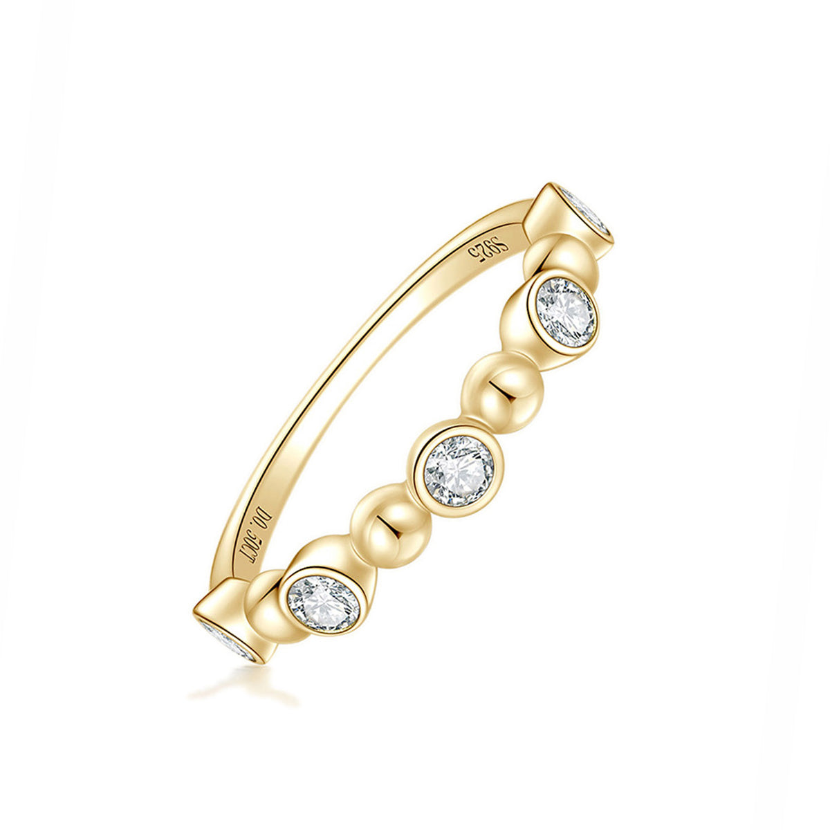 Elegant Five-Stone Moissanite Band - S925 Sterling Silver Niche Design Fine Jewelry