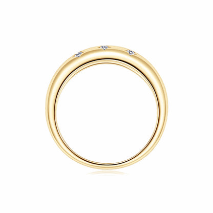 Celestial Starry Moissanite Ring - S925 Sterling Silver Gold Plated Niche Design Index Finger Band for Women