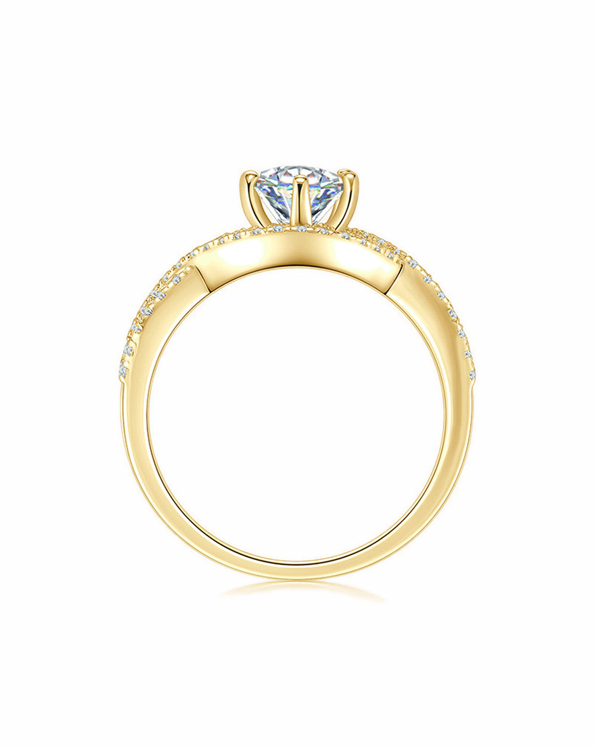 Classic 1-Carat Six-Prong Moissanite Engagement Ring - S925 Sterling Silver Twisted Band for Women