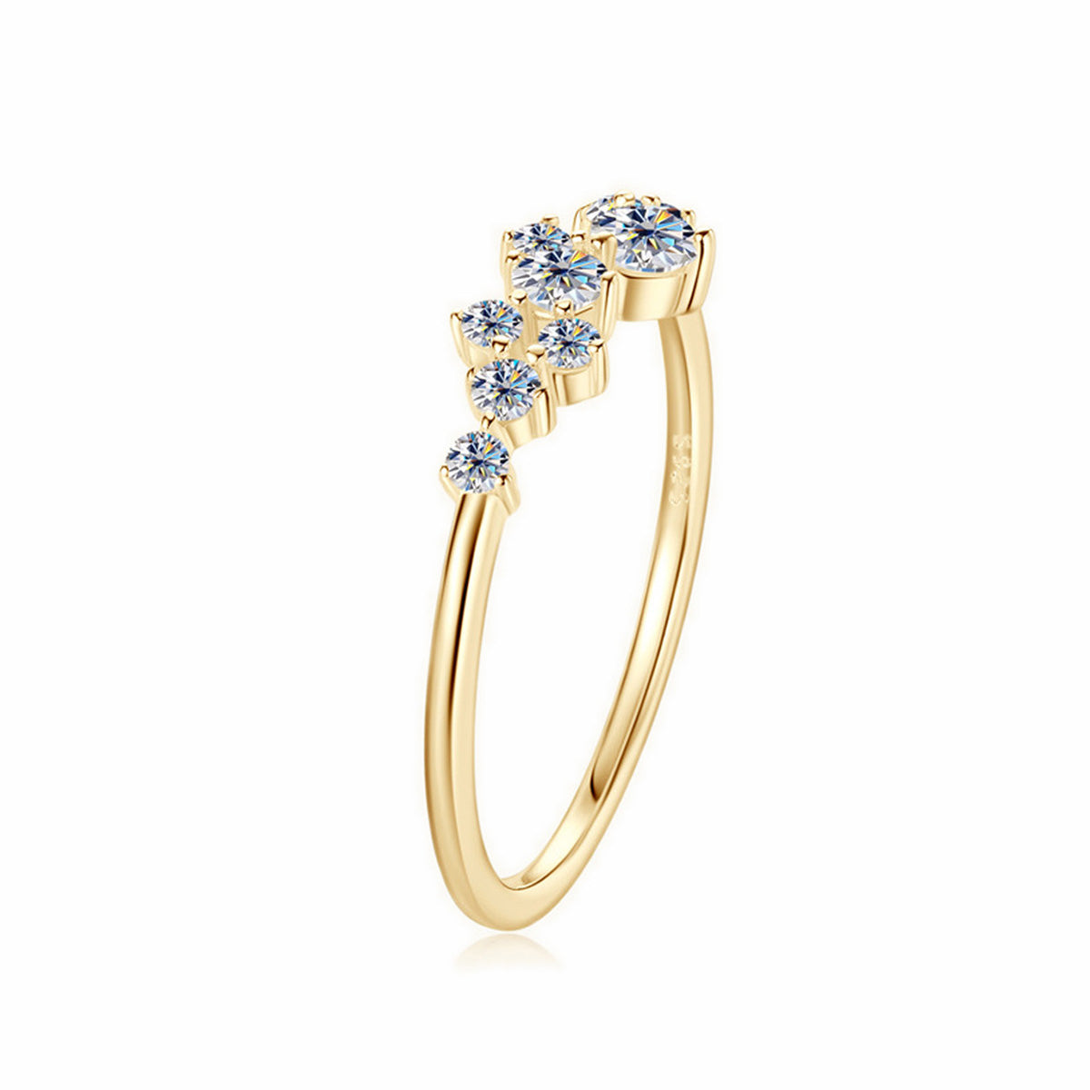 Unique Starry Sky Moissanite Cluster Ring - S925 Sterling Silver Niche Design Fine Jewelry for Women