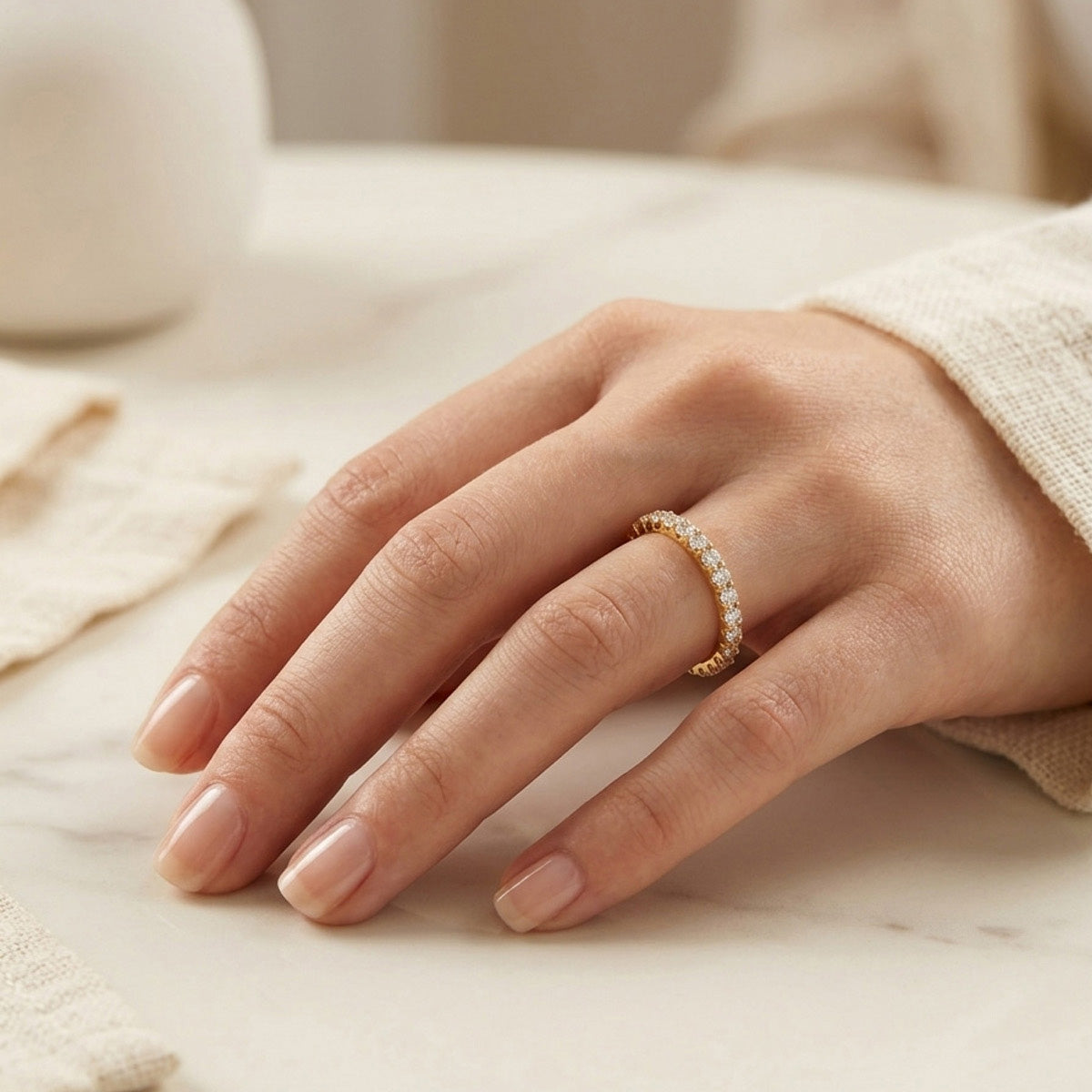 Unique Niche Design Moissanite Promise Rings - Sterling Silver Tarnish-Free Matching Bands for Couples