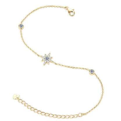 Elegant Eight-Pointed Star Moissanite Bracelet
