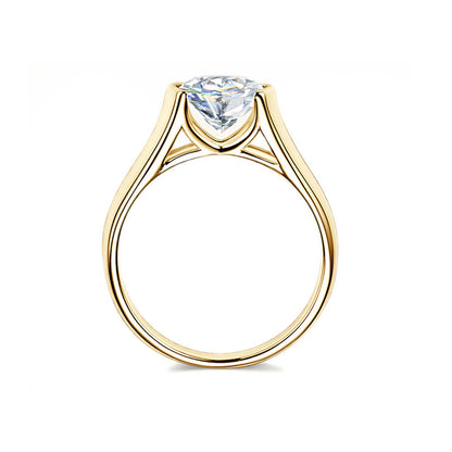 Half-Bezel Moissanite Solitaire Ring in 925 Sterling Silver