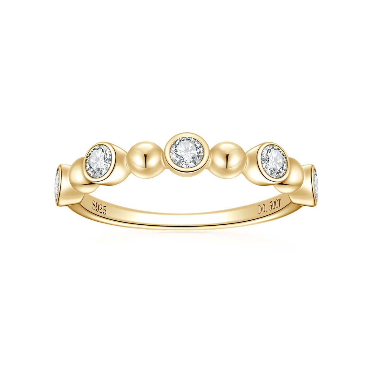 Elegant Five-Stone Moissanite Band - S925 Sterling Silver Niche Design Fine Jewelry