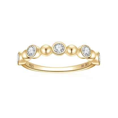 Elegant Five-Stone Moissanite Band - S925 Sterling Silver Niche Design Fine Jewelry