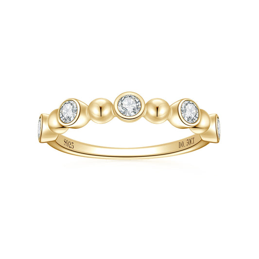 Elegant Five-Stone Moissanite Band - S925 Sterling Silver Niche Design Fine Jewelry