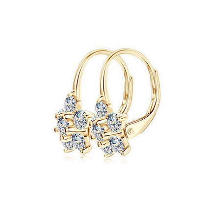 Sparkling Snow Leverback Silver Earrings
