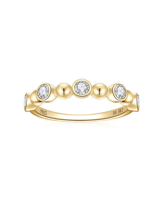 Elegant Five-Stone Moissanite Band - S925 Sterling Silver Niche Design Fine Jewelry