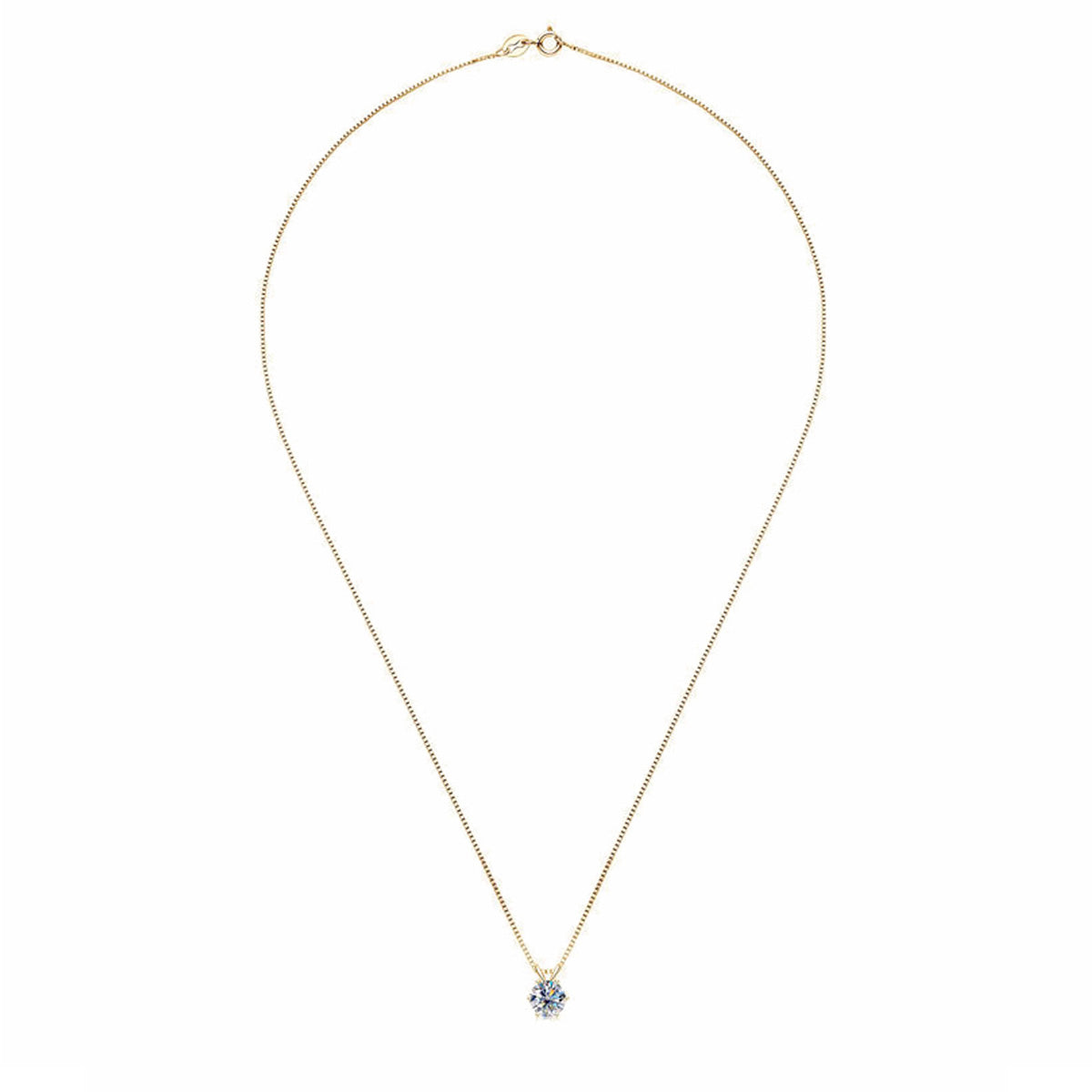 Classic Six-Prong Moissanite Solitaire Necklace - S925 Sterling Silver Brilliant Cut Pendant for Women