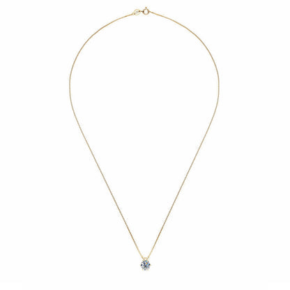 Classic Six-Prong Moissanite Solitaire Necklace - S925 Sterling Silver Brilliant Cut Pendant for Women