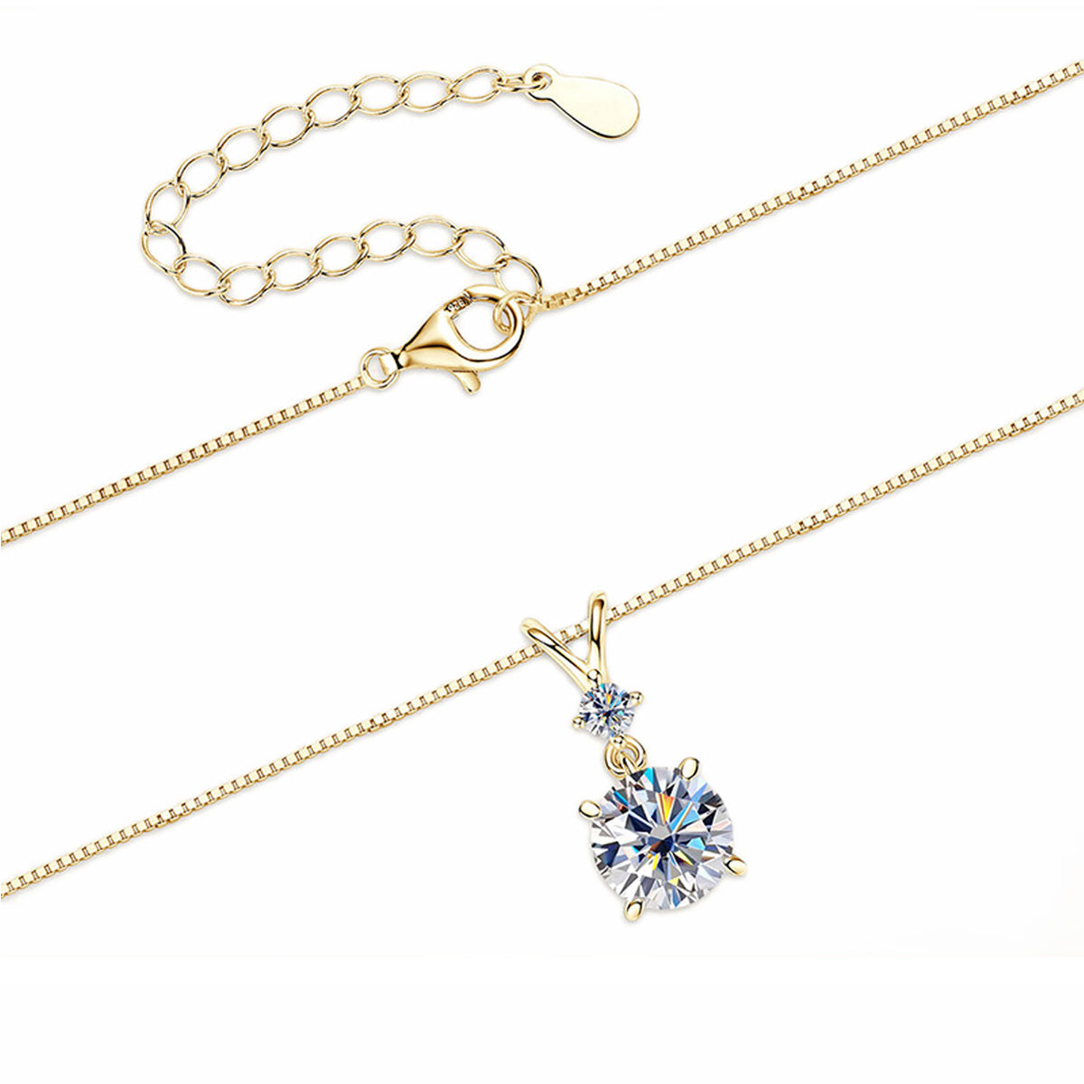 925 Sterling Silver Moissanite Pendant Necklace Dainty Sparkly Diamond-Cut Moissanite Jewelry Anniversary Gift  for Women