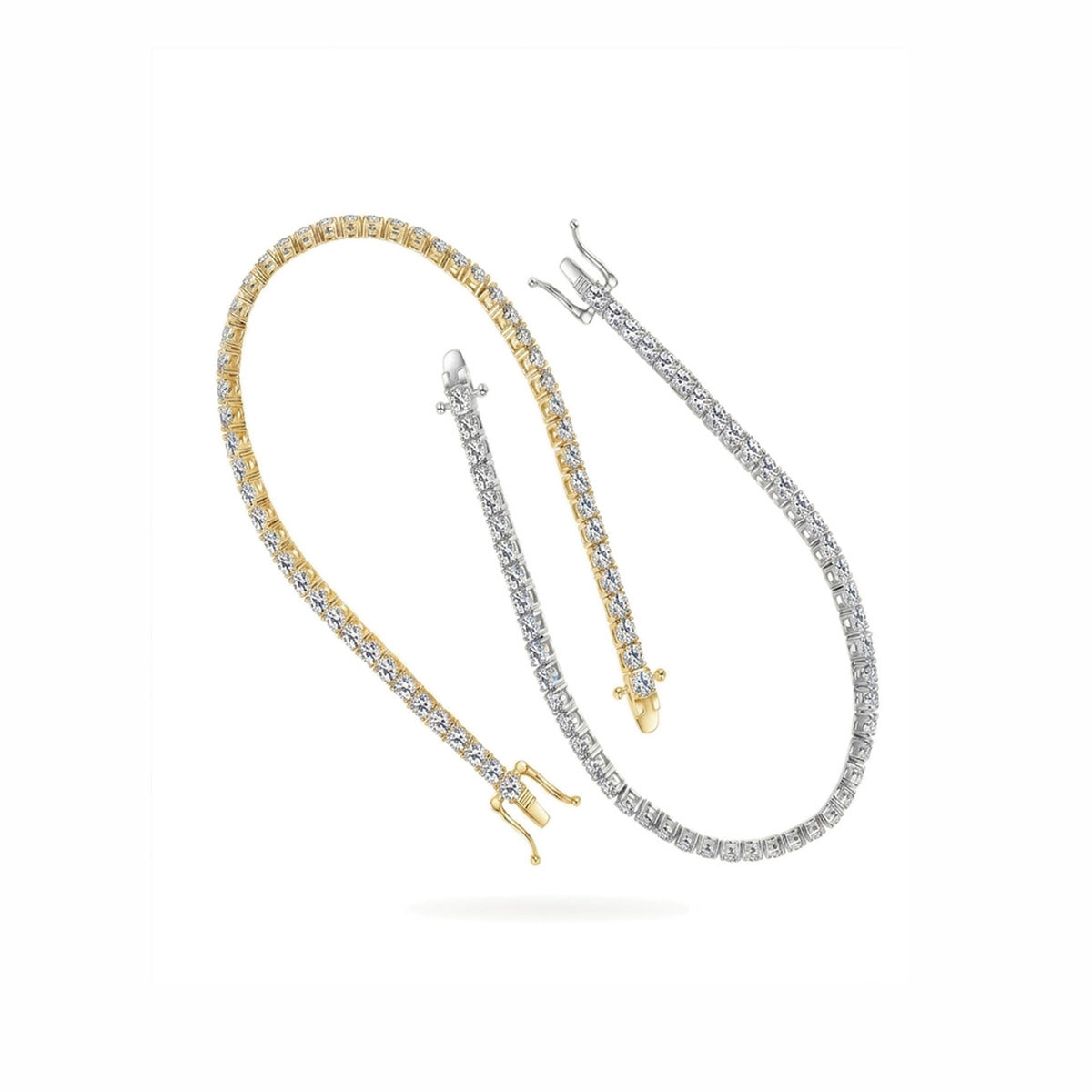 Minimalist Moissanite Station Tennis Chain Bracelet - S925 Sterling Silver Fine Jewelry
