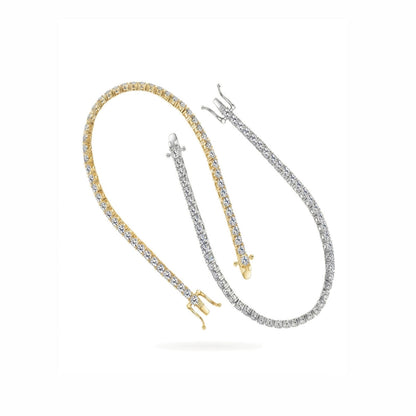 Minimalist Moissanite Station Tennis Chain Bracelet - S925 Sterling Silver Fine Jewelry