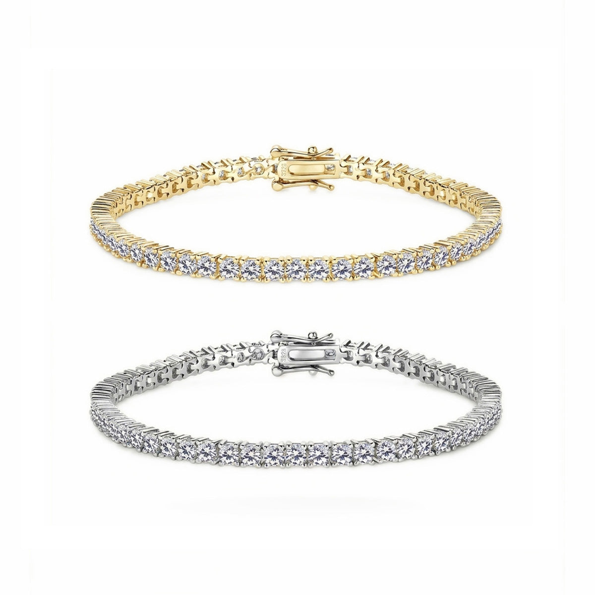 Minimalist Moissanite Station Tennis Chain Bracelet - S925 Sterling Silver Fine Jewelry