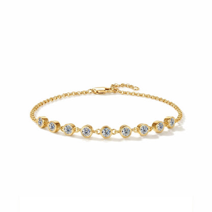 Elegant Bezel-Set Moissanite Station Bracelet - S925 Sterling Silver Quiet Luxury Fine Jewelry