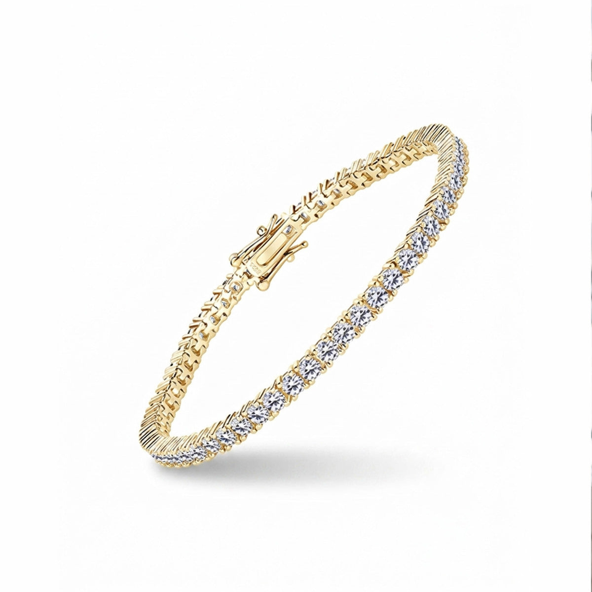 Minimalist Moissanite Station Tennis Chain Bracelet - S925 Sterling Silver Fine Jewelry