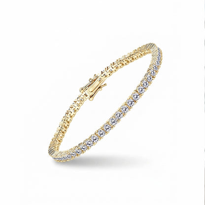 Minimalist Moissanite Station Tennis Chain Bracelet - S925 Sterling Silver Fine Jewelry