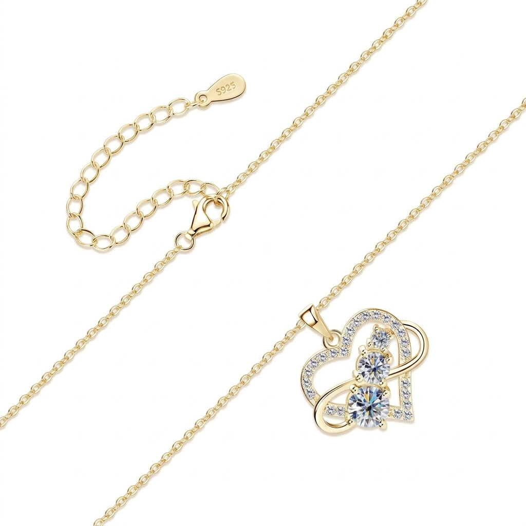 Infinity & Heart Necklace Sterling Silver Necklace