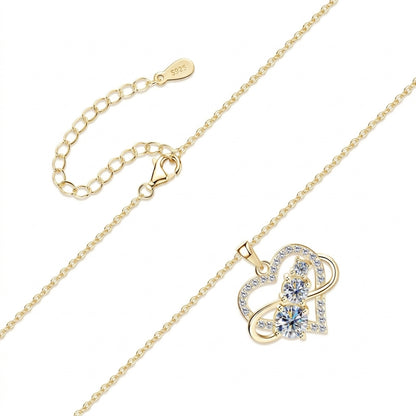 Infinity & Heart Necklace Sterling Silver Necklace
