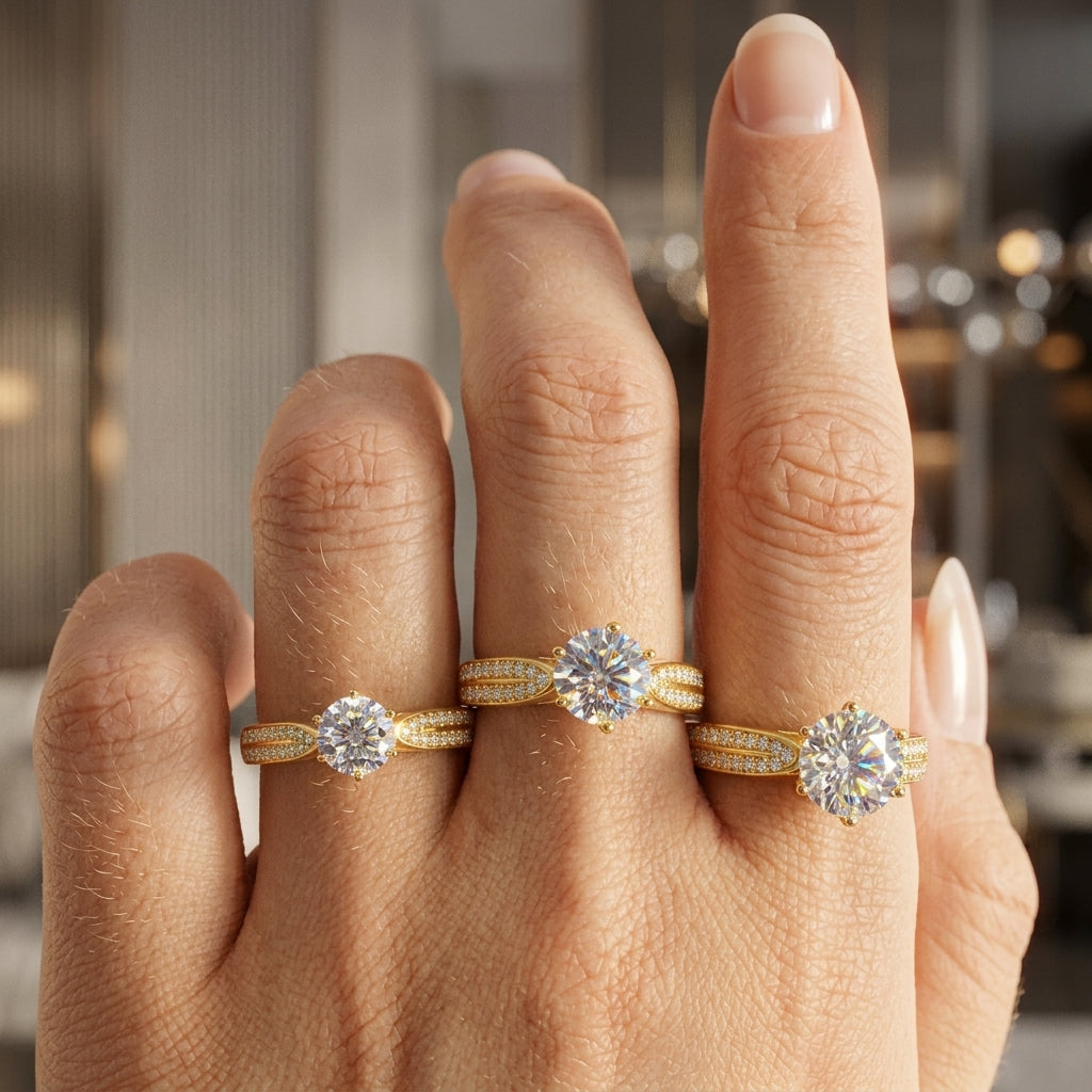 Golden Radiance Solitaire Ring