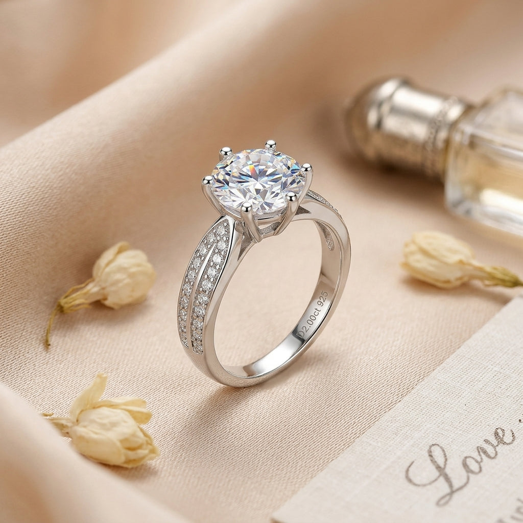 Golden Radiance Solitaire Ring