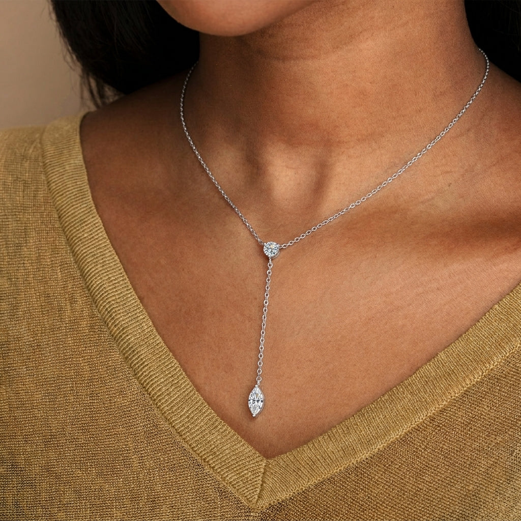 Marquise Y-Drop Moissanite Necklace