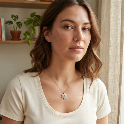 Winter's Kiss Snowflake Moissanite Silver Necklace