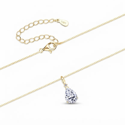 Dazzling Pear Moissanite Solitaire Necklace